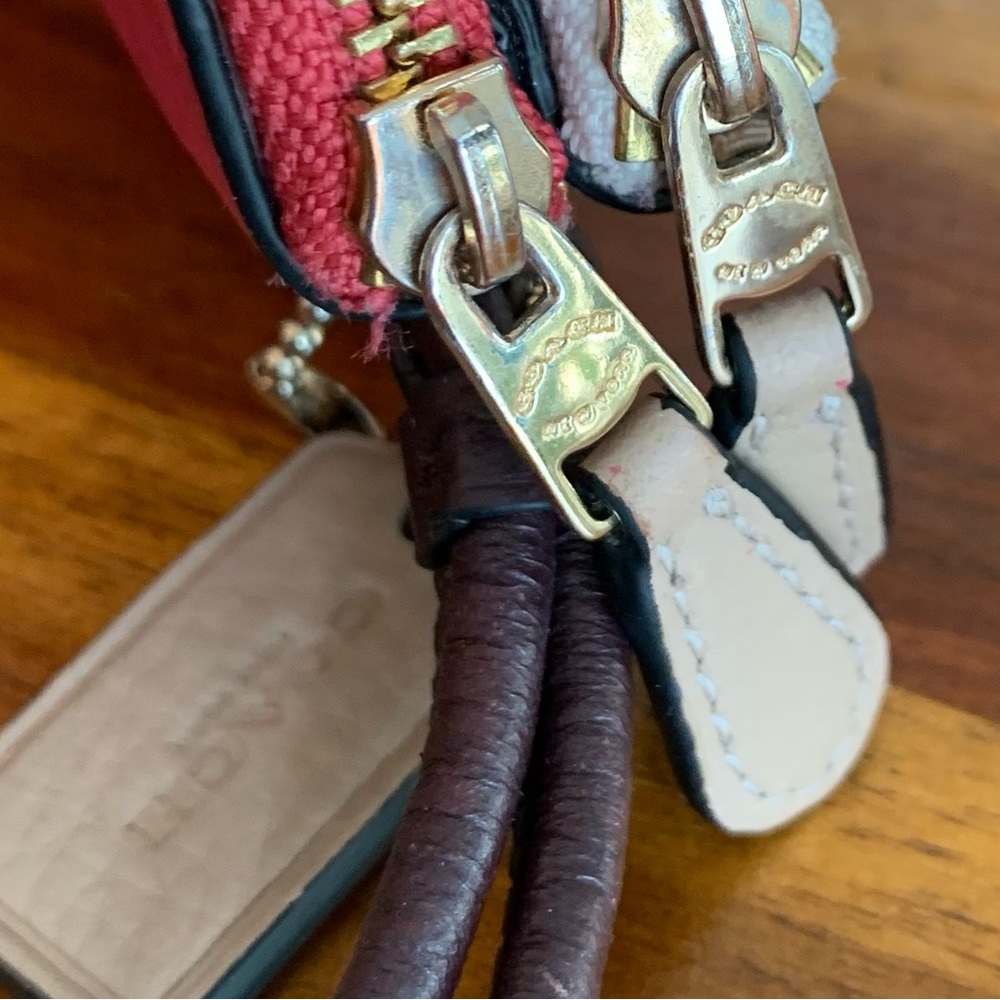 Coach Double Corner Zip Color Block Wristlet Wall… - image 7